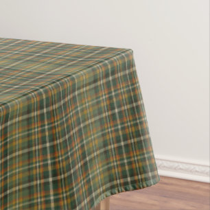 Nappe Vieux Argent Forêt Verte Rouille Orange Tartan Pla