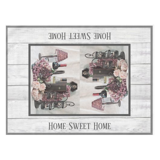 Nappe Vin, Raisins, bois, Planes, Pays, Ferme (Devant (Horizontal))