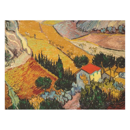 Nappe Vincent van Gogh - Paysage, Maison et Plowman (Devant (Horizontal))