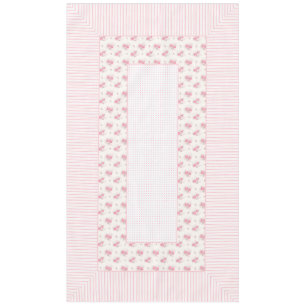 Nappe vintage à fleurs, lignes & points 60"x104"