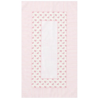 Nappe vintage à fleurs, lignes & points 60"x104"