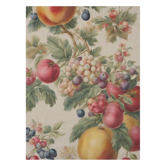 Nappe Vintage Beau Fruits et Fleurs (Devant)