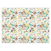 Nappe Vintage bleu jaune moderne Abstrait géométrique (Devant (Horizontal))