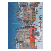 Nappe Vintage Christmas Village charrue à cheval (Devant)