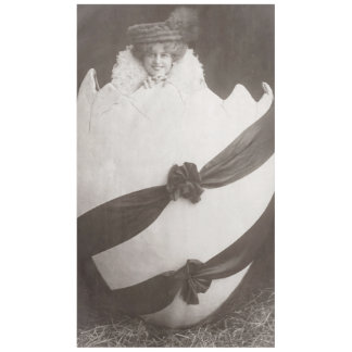 Nappe Vintage Dame aux oeufs de Pâques