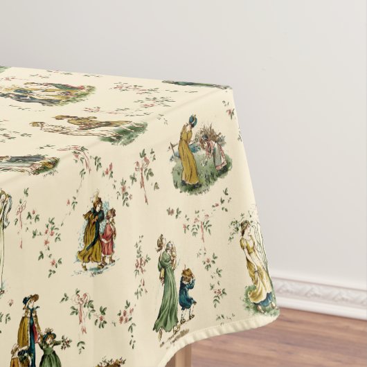 Nappe Vintage ère victorienne Kate Greenaway Motif (In Situ)