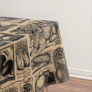 Nappe Vintage Farmers Market Motif de jardin végétal