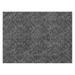 Nappe Vintage Fleur de Lis Black Silver Grunge Damask