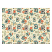 Nappe Vintage Floral & Motif de caméra (Devant (Horizontal))