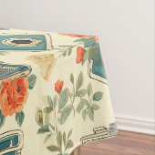 Nappe Vintage Floral & Motif de caméra (In Situ)