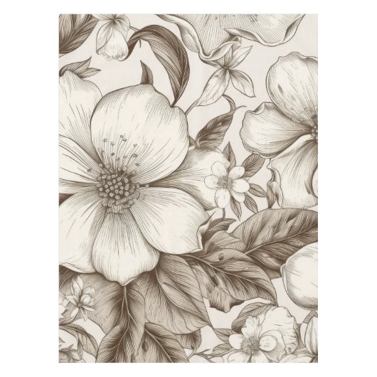 Nappe Vintage Floral Sepia Motif (14) (Devant)