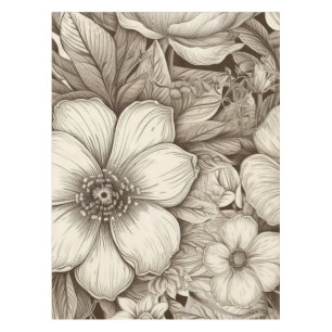 Nappe Vintage Floral Sepia Motif (4)