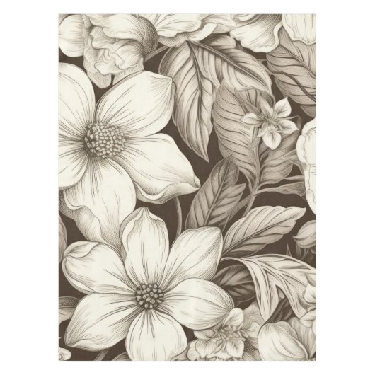 Nappe Vintage Floral Sepia Motif (6) (Devant)