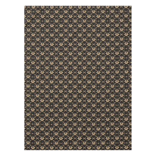 Nappe Vintage Gold Damask sur Black (Devant)