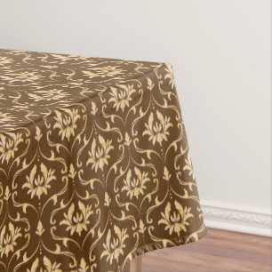 Nappe Vintage Gold Damask sur Brown