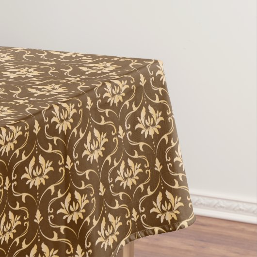 Nappe Vintage Gold Damask sur Brown (In Situ)