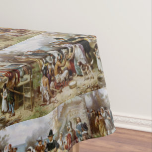 Nappe Vintage Le Premier Thanksgiving 1621 Jean Ferris