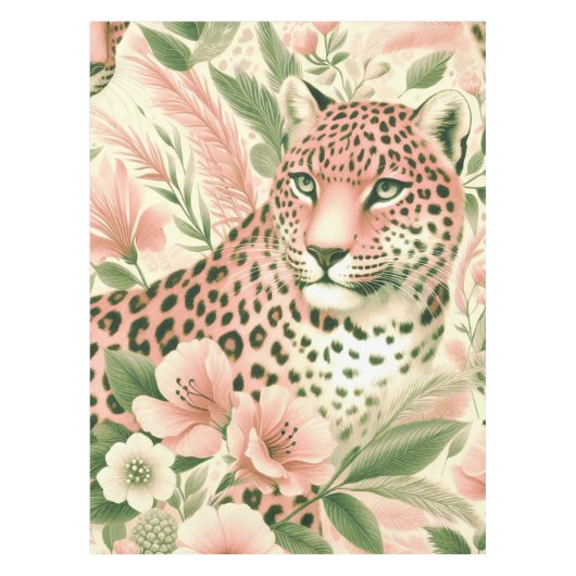 Nappe Vintage léopard de la jungle florale (Devant)