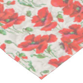 Nappe Vintage modèle floral du pavot rouge (Angle)