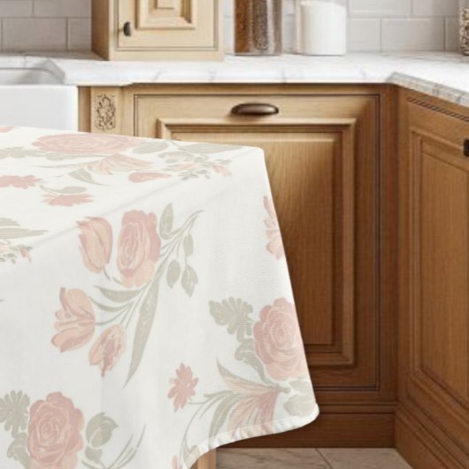 Nappe Vintage pink tablecloth, floral tablecloth