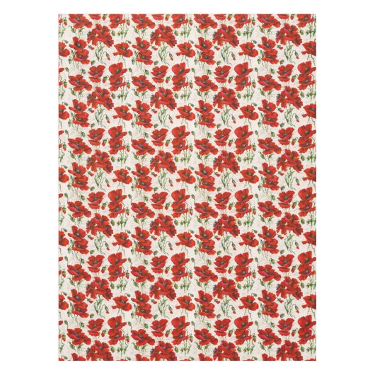 Nappe Vintage Red Poppy Design Art Nouveau (Devant)