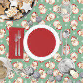 Nappe Vintage Retro Père Noël Green Noël