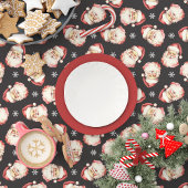 Nappe Vintage Retro Père Noël Noir Noël