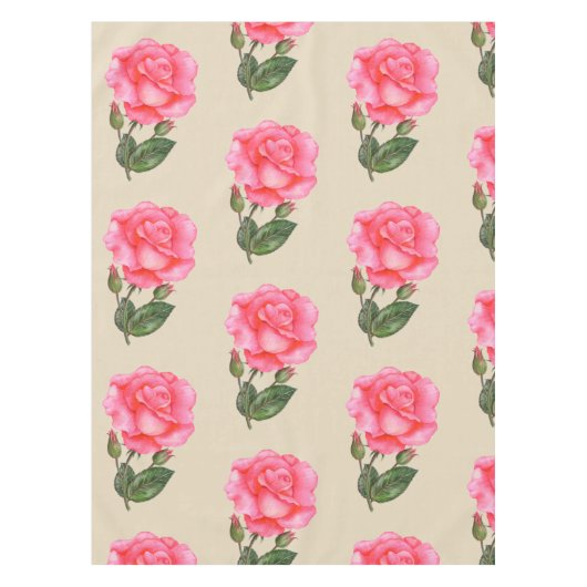 Nappe Vintage Roses roses roses Flore Botanique (Devant)
