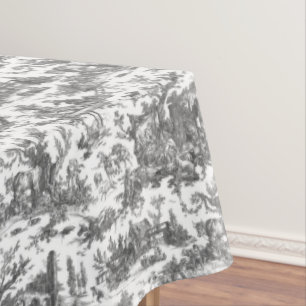 Nappe Vintage Rustique Ferme Français Toile-Noir & Blanc