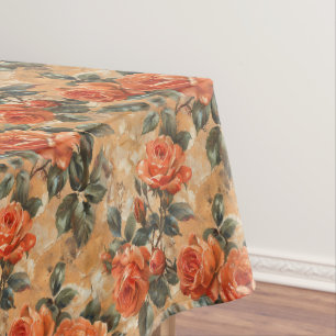 Nappe Vintage shabby chic corail vivant anglais rose