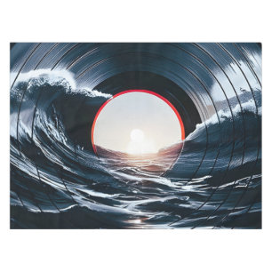 Nappe Vinyle Vintage Surf Wave Océan Musique Rétro