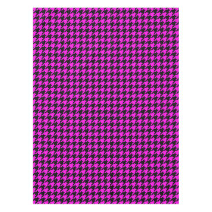 Nappe Violet à carreaux pied-de-poule noir