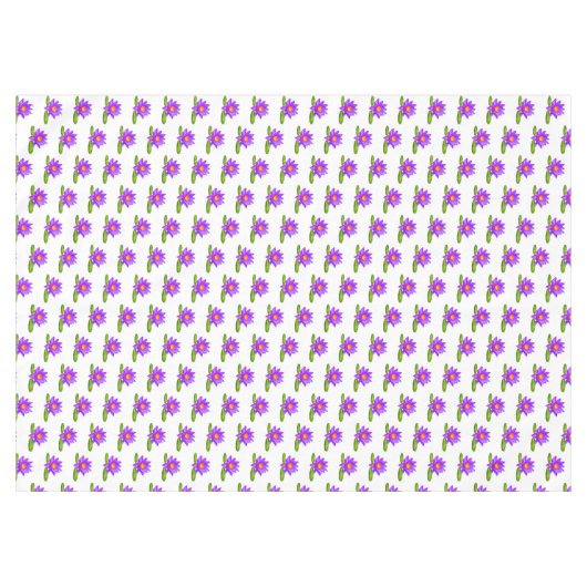 Nappe Violet Lotus Fleurs & Lily Pad sur Blanc (Devant (Horizontal))