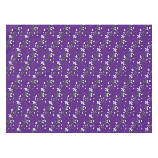 Nappe Violet Violet Gris Étoiles Motif Festive Élégant (Devant (Horizontal))