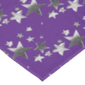 Nappe Violet Violet Gris Étoiles Motif Festive Élégant (Angle)