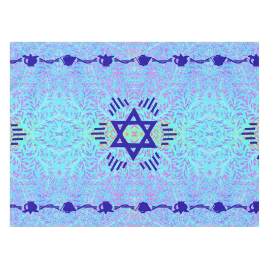 Nappe Violette bleue d'étoile de David (Devant (Horizontal))