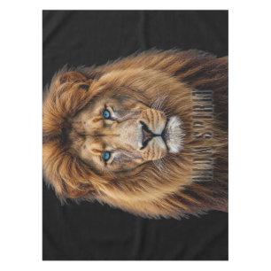 Nappe Visage de Lion Majestueux aux Yeux Bleus Faune A