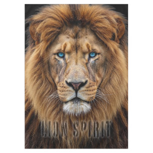 Nappe Visage de Lion Majestueux aux Yeux Bleus   Faune A