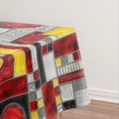 Nappe Vitrail Art déco rouge (In Situ)