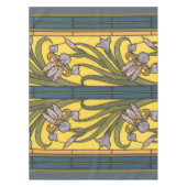 Nappe Vitrail Art Nouveau Fleur d'Iris Bleu Or (Devant)