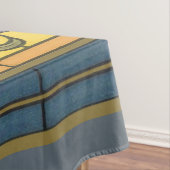 Nappe Vitrail Art Nouveau Fleur d'Iris Bleu Or (In Situ)