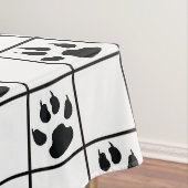 Nappe Vitre blanche noire Cute Paw Plaid (In Situ)