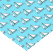 Nappe Voiliers sur le motif bleu de mer (Angle)