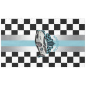 Nappe Voiture de course, noir & blanc à damiers bleu (Devant (Horizontal))