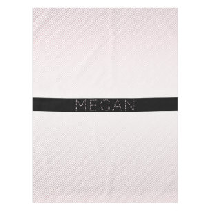 Nappe Votre nom Blanc fin et Rose subtil Ombre Stripes