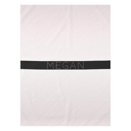 Nappe Votre nom | Blanc fin et Rose subtil Ombre Stripes (Devant)