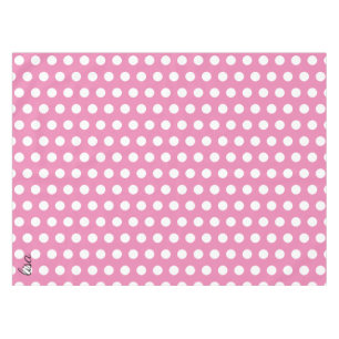 Nappe votre nom en rose et blanc points motif tendance