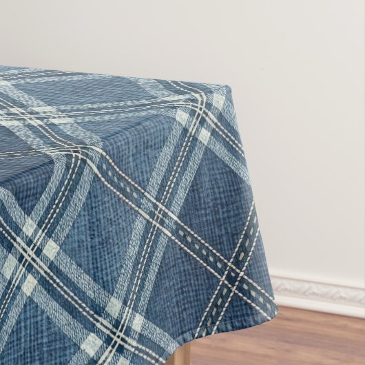 Nappe Vue en denim bleu et blanc (In Situ)