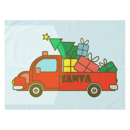 Nappe Vue latérale du camion père Noël Joyeux Noël (Devant (Horizontal))