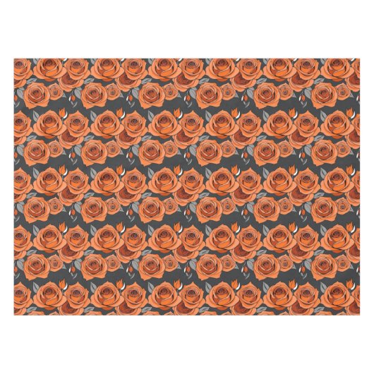Nappe Warm Rusty Orange Roses (Devant (Horizontal))